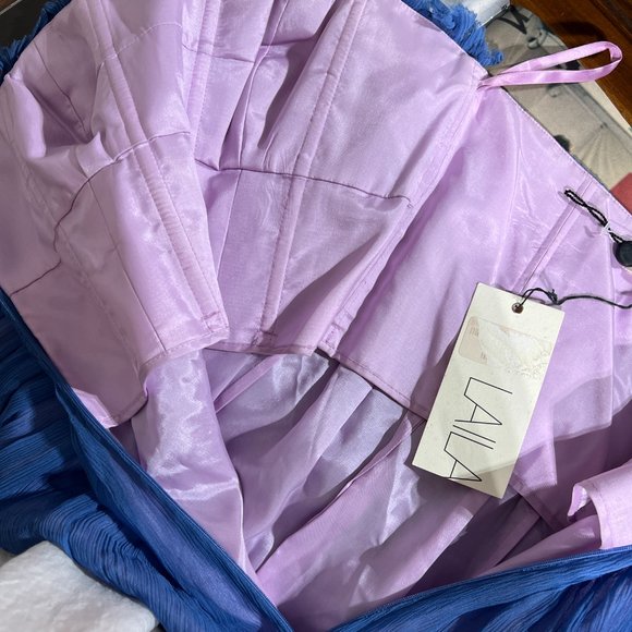 LAILA DRESS CHIFFON MAXI PURPLE BLUE SIZE 4 SMALL - Picture 14 of 16